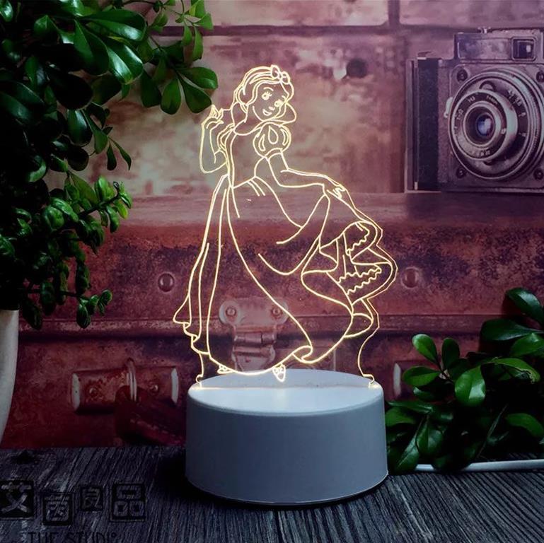 OEM Creative Acrylic Multi-color changing custom Led Night Light Table Lamp For Kids Children Gifts Bedroom 3d Illusion