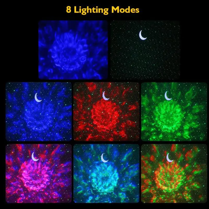 music control Starry Sky Ocean ProjectorLight lamp Colorful USB LED Moon nebula Night Light for Kids babys