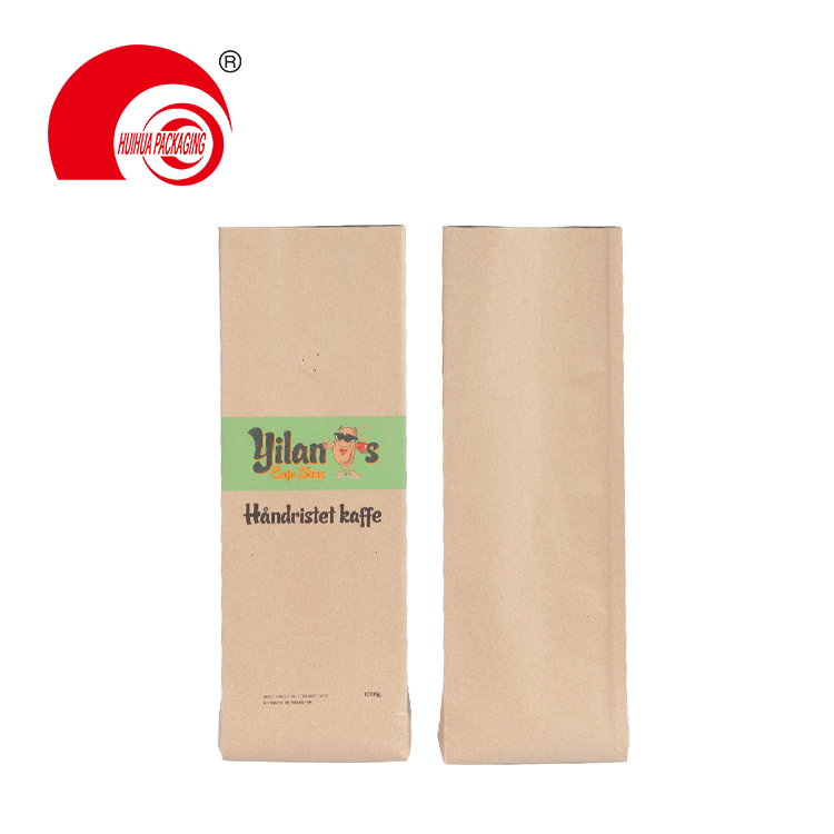 1/2lbs 1lbs 2lbs 5lbs Customized Kraft Paper Packaging Bag Side Gusset Pouch with One Way Degassing Valve