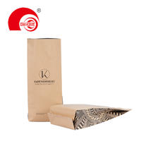 Hot Sell Custom Quad Seal Side Gusset Kraft Paper Pouch Snack Food Packaging Bag