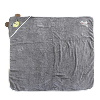 Factory Price Organic Bamboo Grey Hooded Baby Towel with Soft Hand Feeling