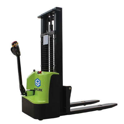 Walking type semi electric pallet stacker with 1.5T ton load capacity stacking type electric forklift truck