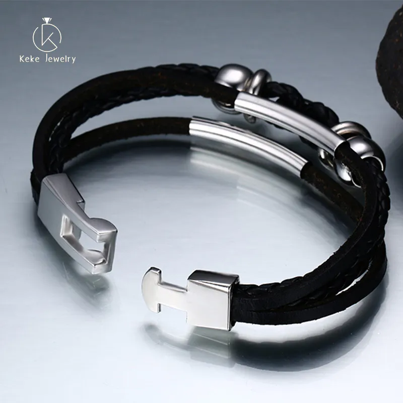 High Quality Vintage fashion jewelry Punk leather bracelet Fashion men's personality alloy bracelet BL-053