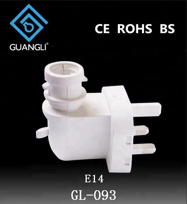 BS standard EU lamp sockets and switches fancy lamp holder high quality E14 UK plug in CE ROHS lamp base