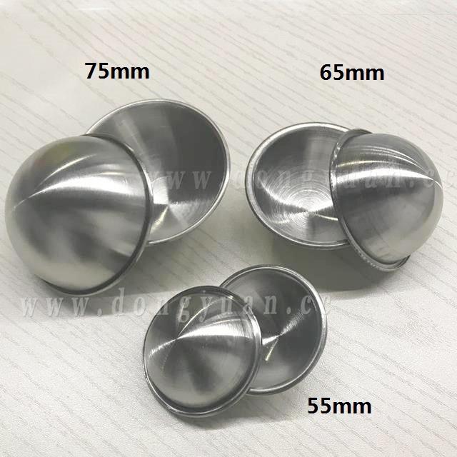 75mm Brushed Stainless steel Half Bath Molds with Rolled Lip