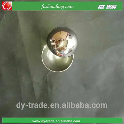 Glossy mirror polished stainless steel hemisphere, hollow steel half sphere