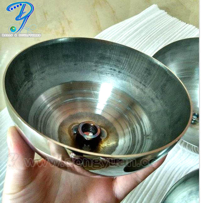 Mirror Polished Stainless Steel Half Sphere with Hole for Hanging WallDecoration