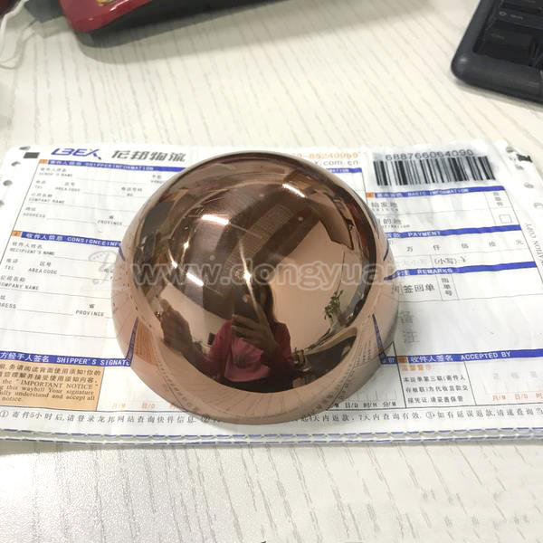 102mm Stainless Steel Half Sphere with Copper Color for Bath Bomb Soap Mould