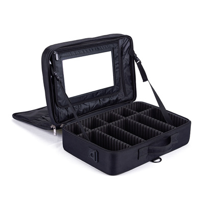 Storage partition cosmetic bag multi-function portable cosmetic case