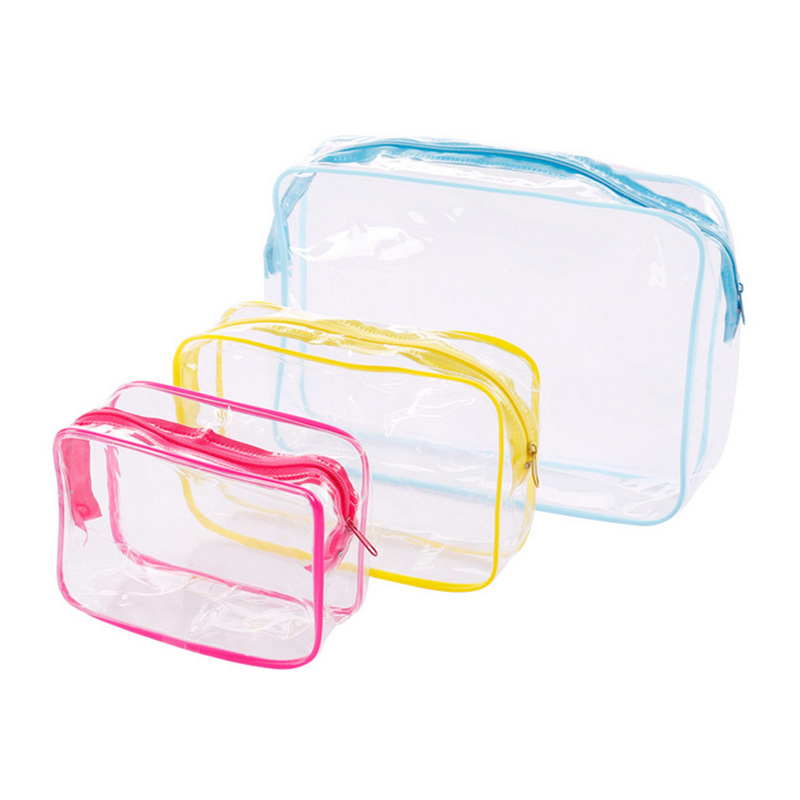 Transanparent clear PVC cosmetic bag Travel Toiletry Organizer makeup bags