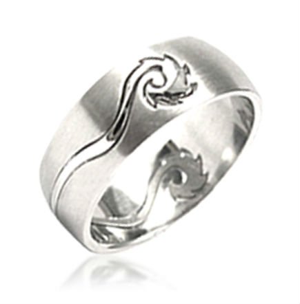 Stainless steel dragon custom engraved chinese zodiac rings