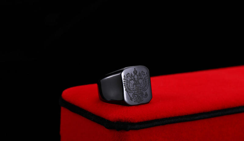 product-Black Painting Stainless Steel Custom Engraved Ring Masonic-BEYALY-img-3