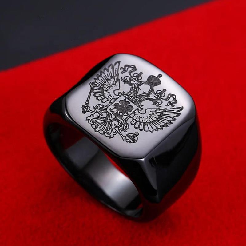 product-BEYALY-Black Painting Stainless Steel Custom Engraved Ring Masonic-img-2