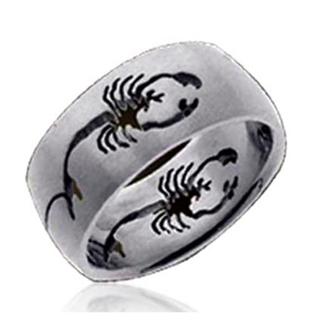 Black painting new stainless steel scorpion design rings