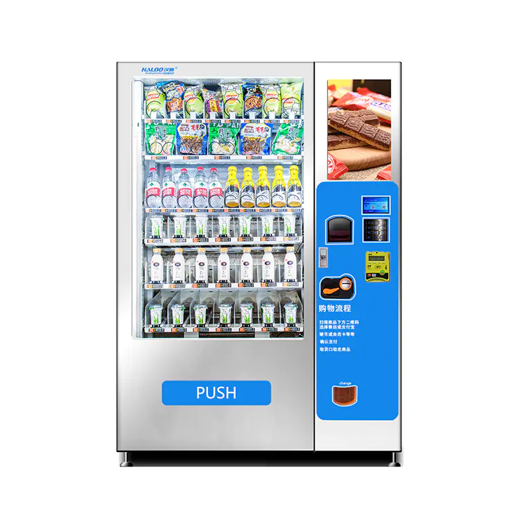 Lift system vending machine for salad cake glass bottle drinks