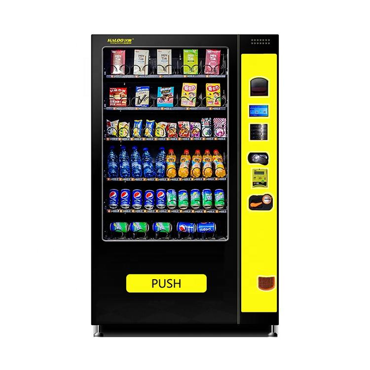Hot Sale automat Refrigerated snacks glass bottle drinks vending machine with elevator
