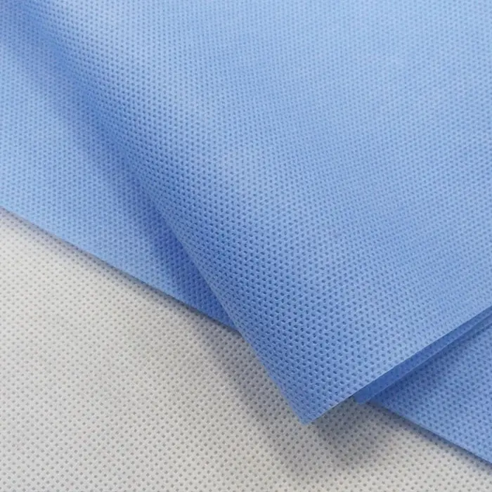 blue color 40g SMS non woven fabric medical use spunbonded nonwoven fabric roll for surgical gown
