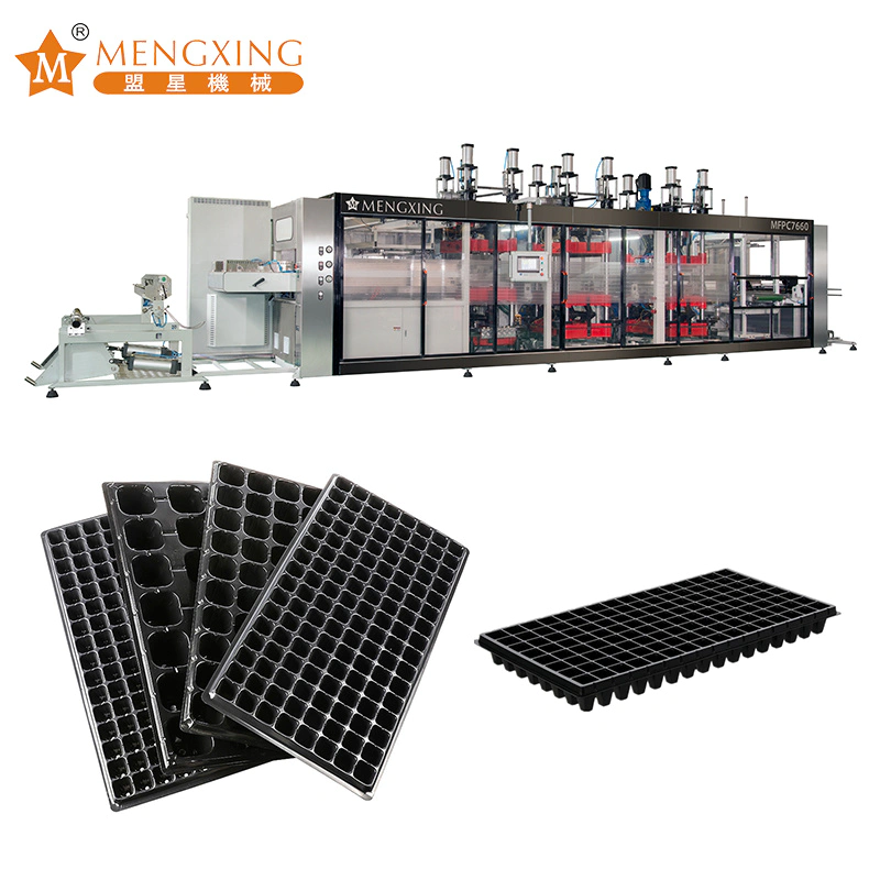 Big Forming Area Plastic Sheet Processing Machinery Cutting Function Plastic Seeds Tray Making Machine Pressure Thermoforming Machine