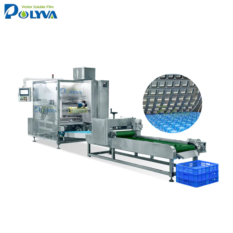 Automatic water dissolving plastic film liquid detergent pods automatic liquid packaging machine