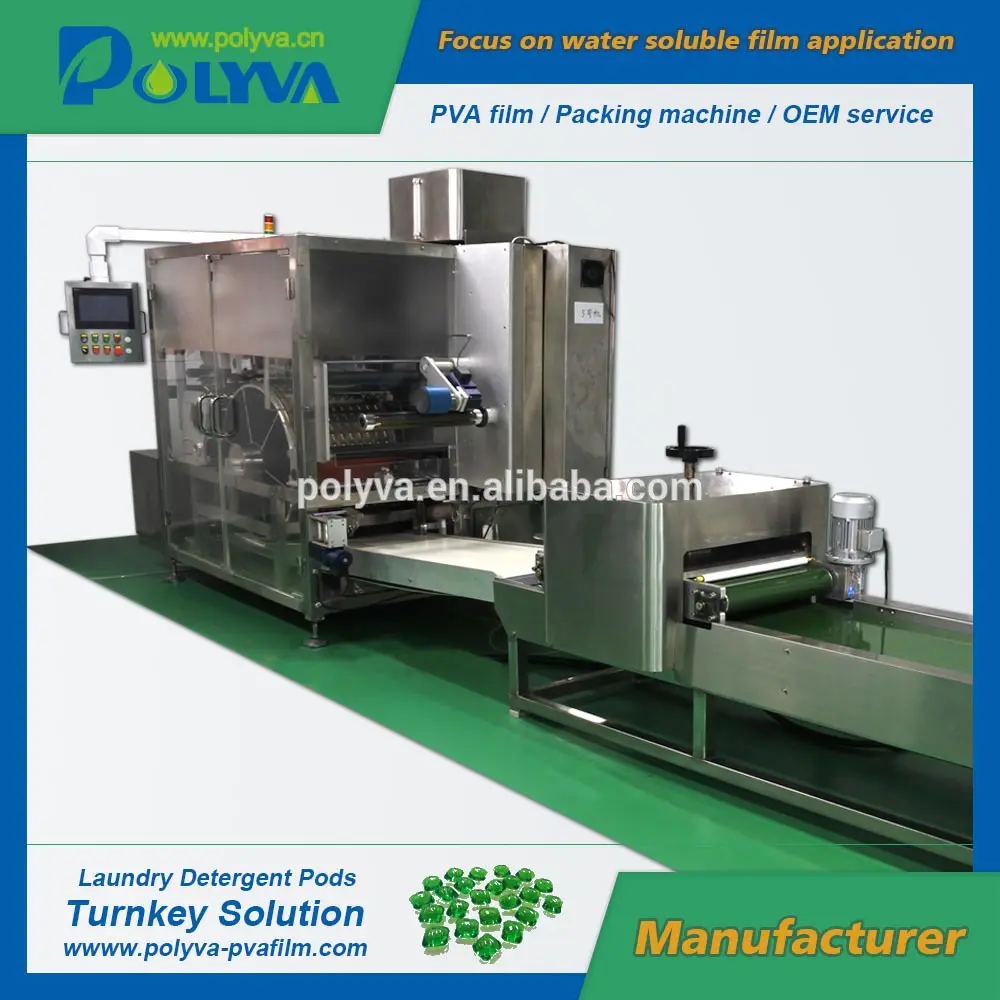 Foshan POLYVA Water Soluble Packing High Efficiency Liquid Pods Automatic Pouch Packing Machine