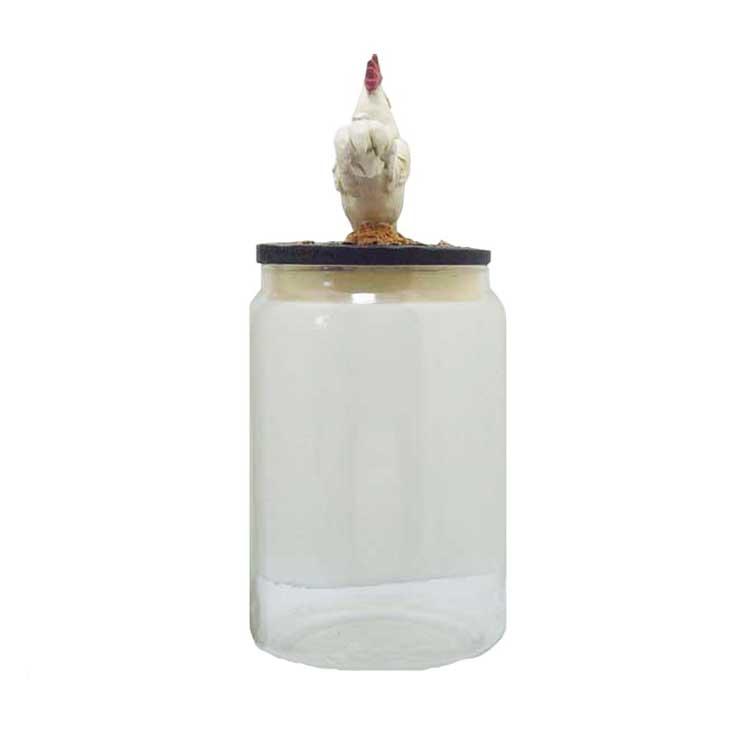 Rooster Cookie Jar Safe Transparent Resin Jar Convenient Cover Pet Food Can