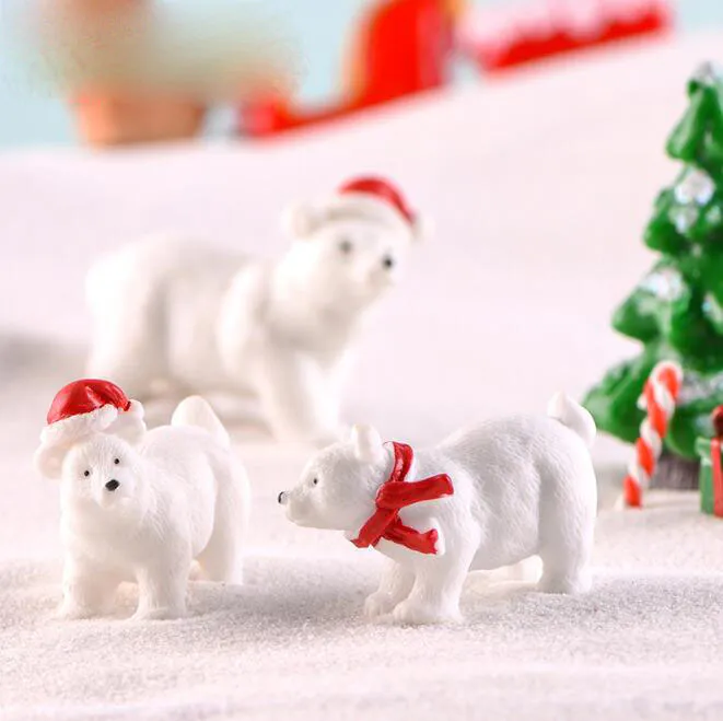 Christmas gift polar bear decoration miniature keychain jewelry animal decoration