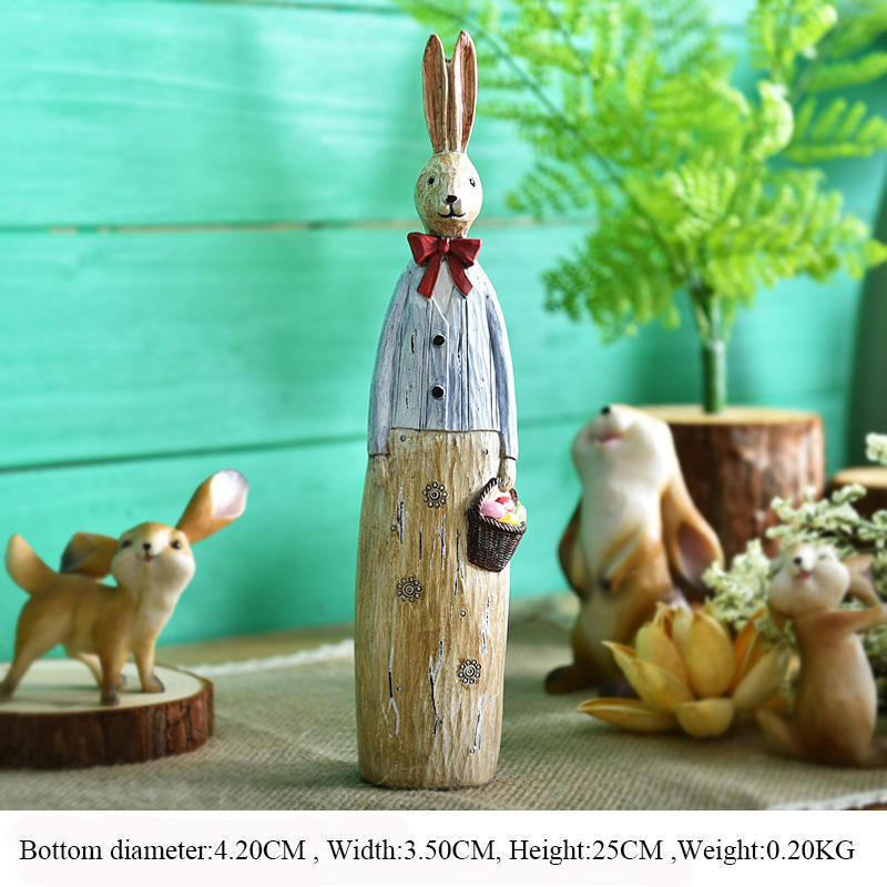 Wholesale Easter Rabbits Resin Animal Figurines Decoration