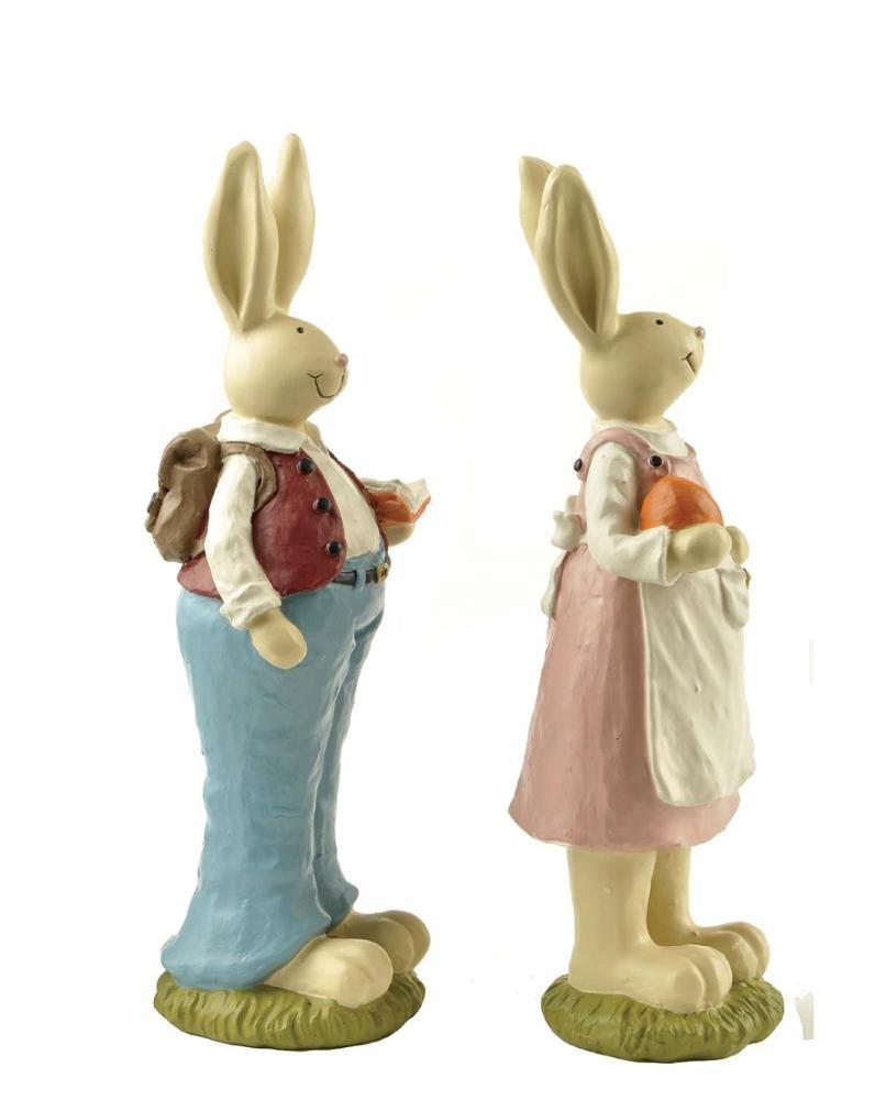 Wholesale Stock Products Resin Easter Bunny Garden Rabbits Statues