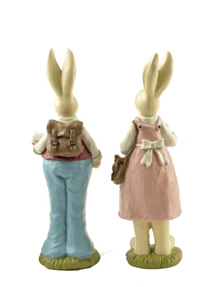 Wholesale Stock Products Resin Easter Bunny Garden Rabbits Statues