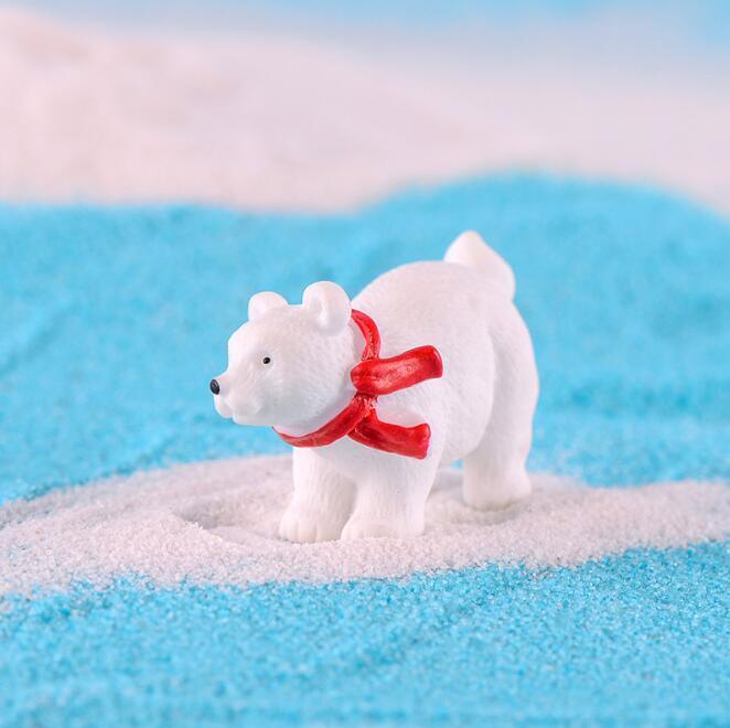 Christmas Gifts Polar Bear Moss Micro Landscape Bonsai Decorations Miniature Keychain Ornament Animal Decorations