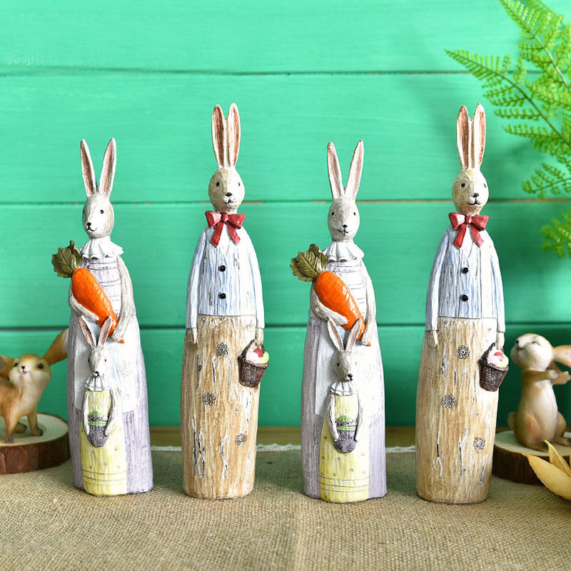 Wholesale Easter Rabbits Resin Animal Figurines Decoration