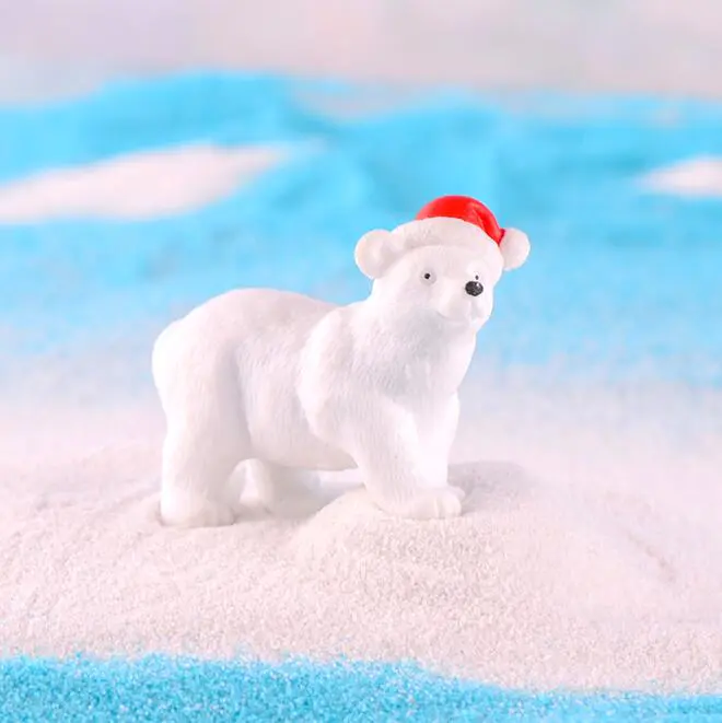 Christmas Gifts Polar Bear Moss Micro Landscape Bonsai Decorations Miniature Keychain Ornament Animal Decorations