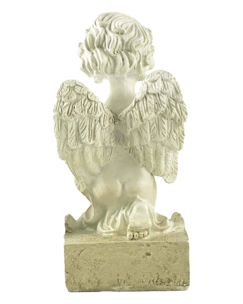 Stock products Polyresin Memorial Angel Praying on base with Writings statue