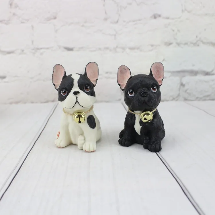 Creative Design Decoration of Interesting French Bulldog Statue with Simulated Resin Dog