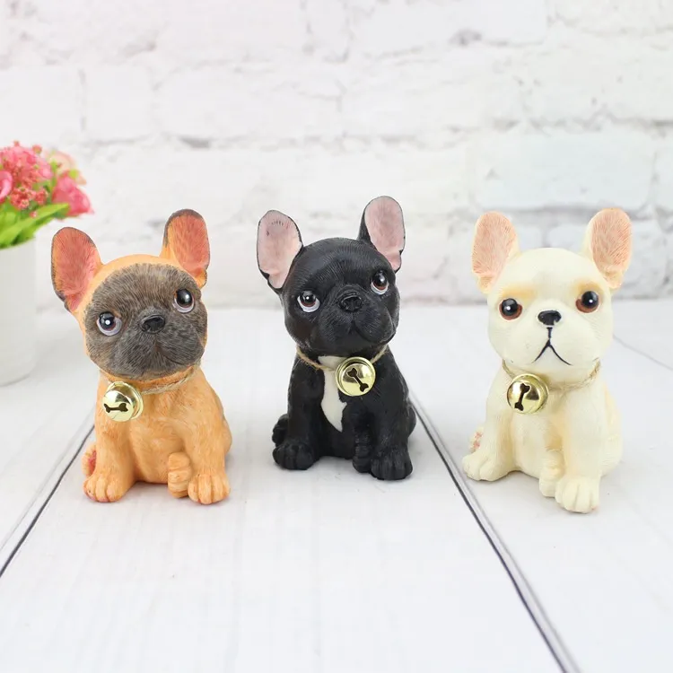 Creative Design Decoration of Interesting French Bulldog Statue with Simulated Resin Dog