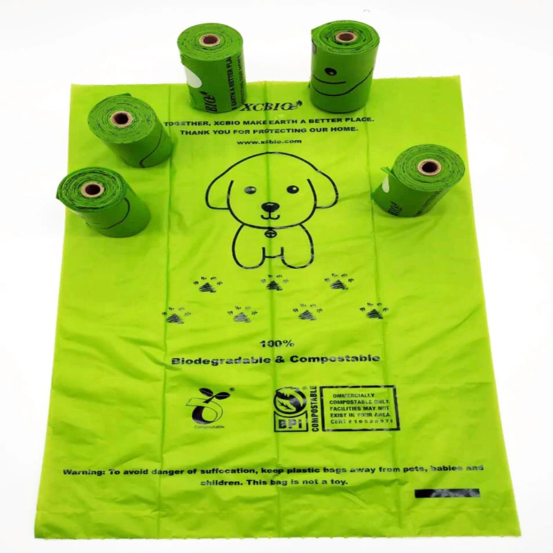 15pcs ready shipping eco- friendly cornstarch reusable pet waste dog poop bag
