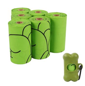 Green Eco Friendly Compostable Pet Dog Poop Waste Bags Custom Printed Biodegradable Dog Poop Bag
