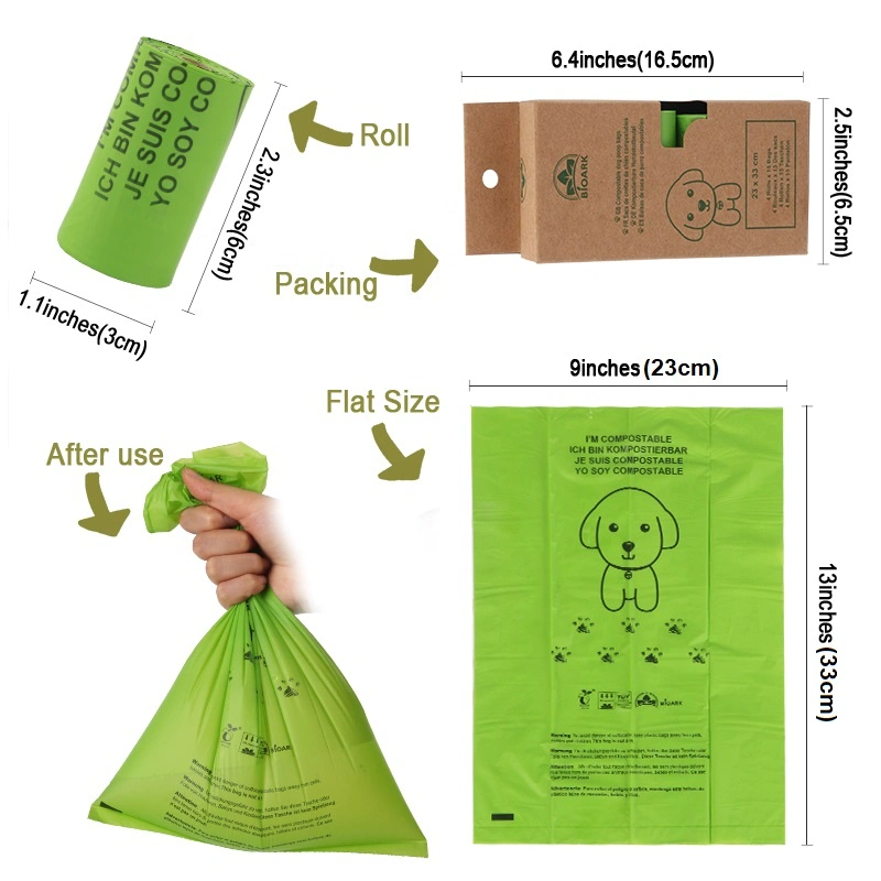 Eco friendly Corn starch 100% biodegradable dog poop bags
