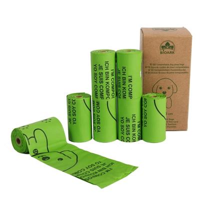 Green EN13432 ASTM D6400 Eco Friendly Pet Poop Bag Biodegradable Compostable Dog Waste Bags With Dispenser