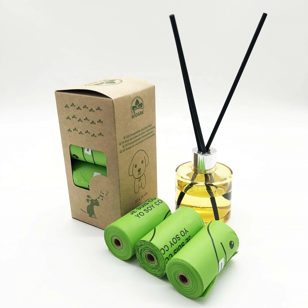 Amazon hot selling Eco friendly 100% Biodegradable Compostable Pet Dog Poop Bag mini garbage bag