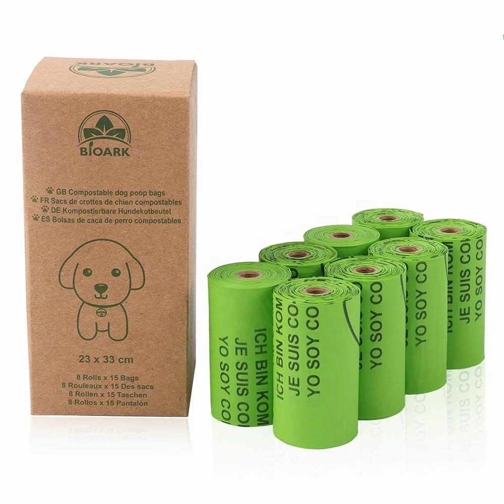 cornstarch PET 100% PLA dog pet poop bag biodegradable and compostable poop bag