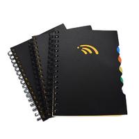 custom logo a5 black hardcover notebook with special plastic cover