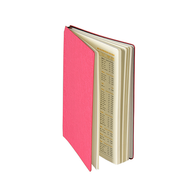 hardcover A5 pink PU leather notebook custom with logo with pen
