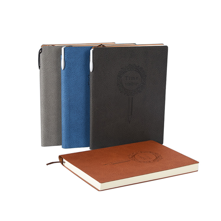 Custom Size Debossed Logo Soft Cover Fashion Business Leather A5 Notebook