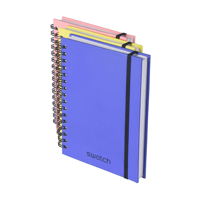 Custom Hardcover Note Book A6 Spiral Notebook with Elastic Rope Closed