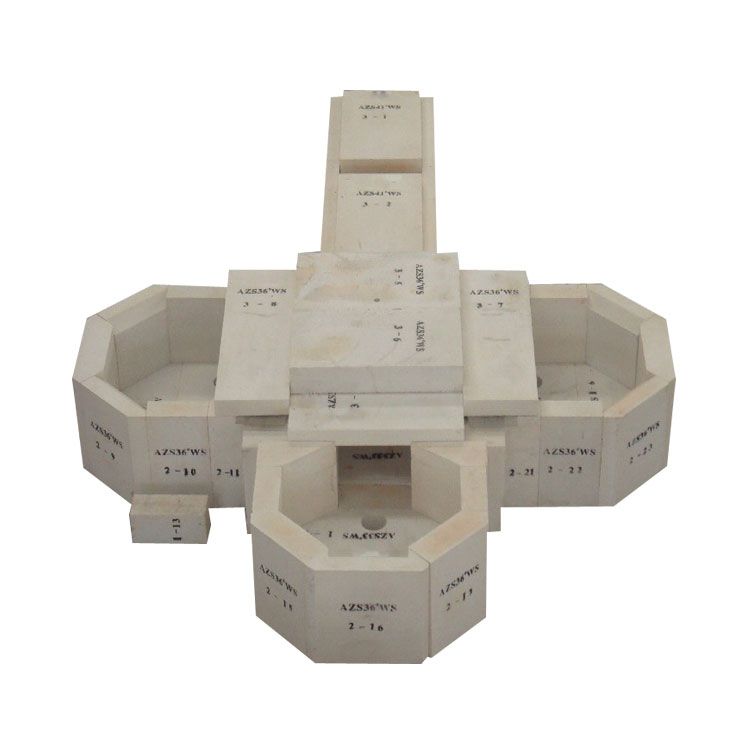 Fused AZS36 refractory block with Vacuum casting