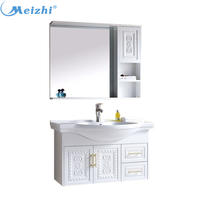 Modern elegant white clolr bathroom vanity set 1000 with cabinet mirror