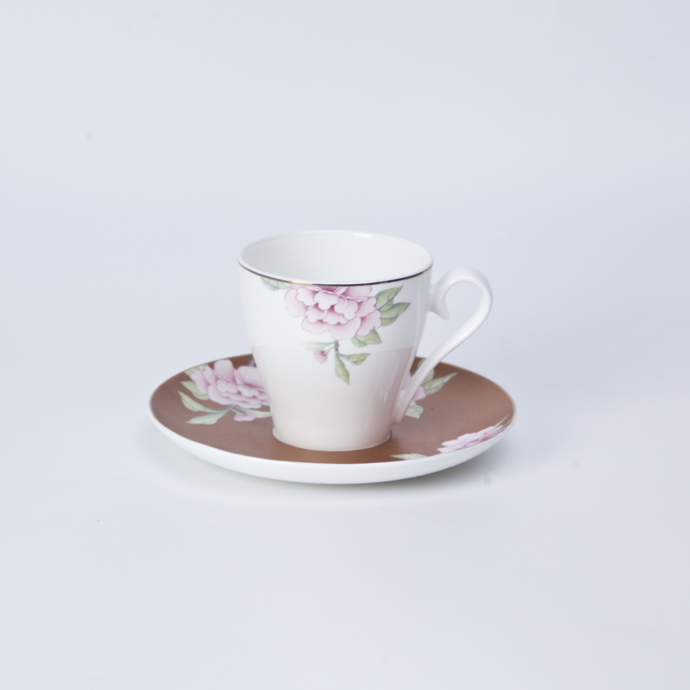 Bone china ceramic tea cup and saucer set porcelain