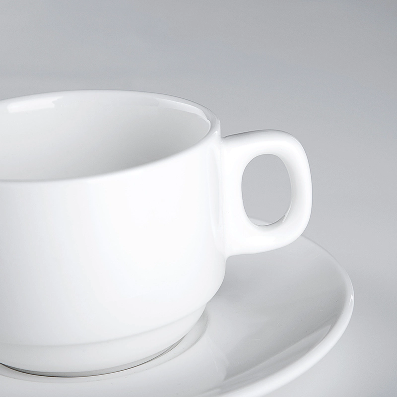 Two Eight China White Tea Cups, High Temperature Tea Cups Ceramics, High Quality Coffee Cups And Saucers