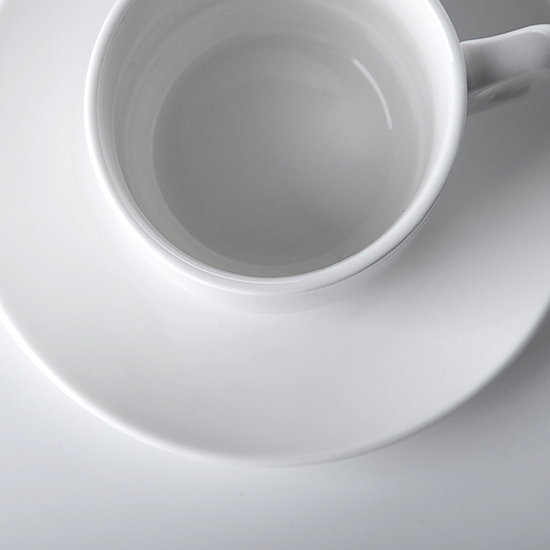 2019 Hot Sale Restaurant Cafe Bar Porcelain Cup And Saucer, Cup Tea Sets, Ceramic White Portuguese Ceramic Cups